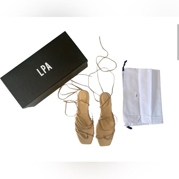 Revolve LPA Womens Size 9 Lucia Strappy Heel Nude Tan CLub Party Event Guest - Picture 2 of 9